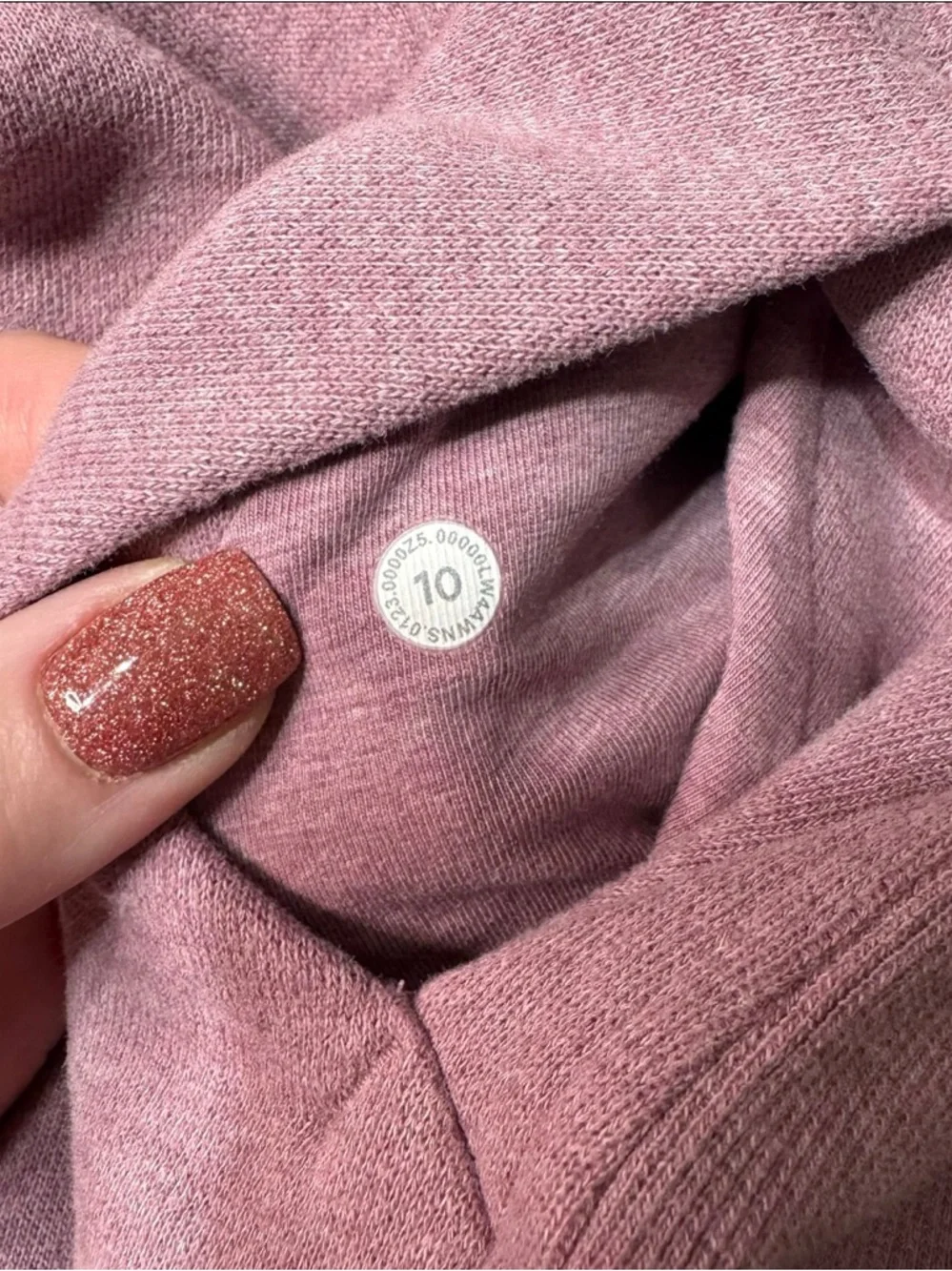 Lululemon Scuba Hoodie Jacket Light Cotton Fleece Heathered Velvet Dust Size 10